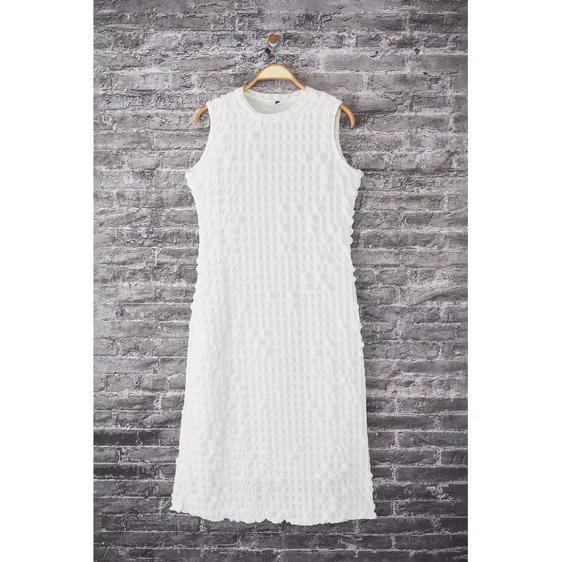 Curve Women's Textured Maxi Short Casual/daily A-Line Plus Size Dress