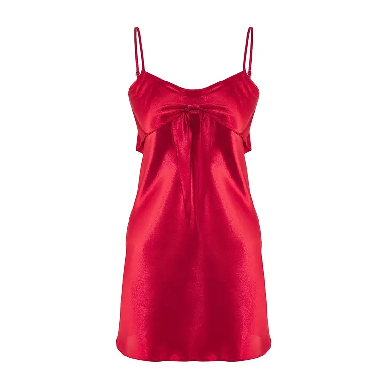 Women's Burgundy Straight Mini Hanging Lounge/home Regular Nighty