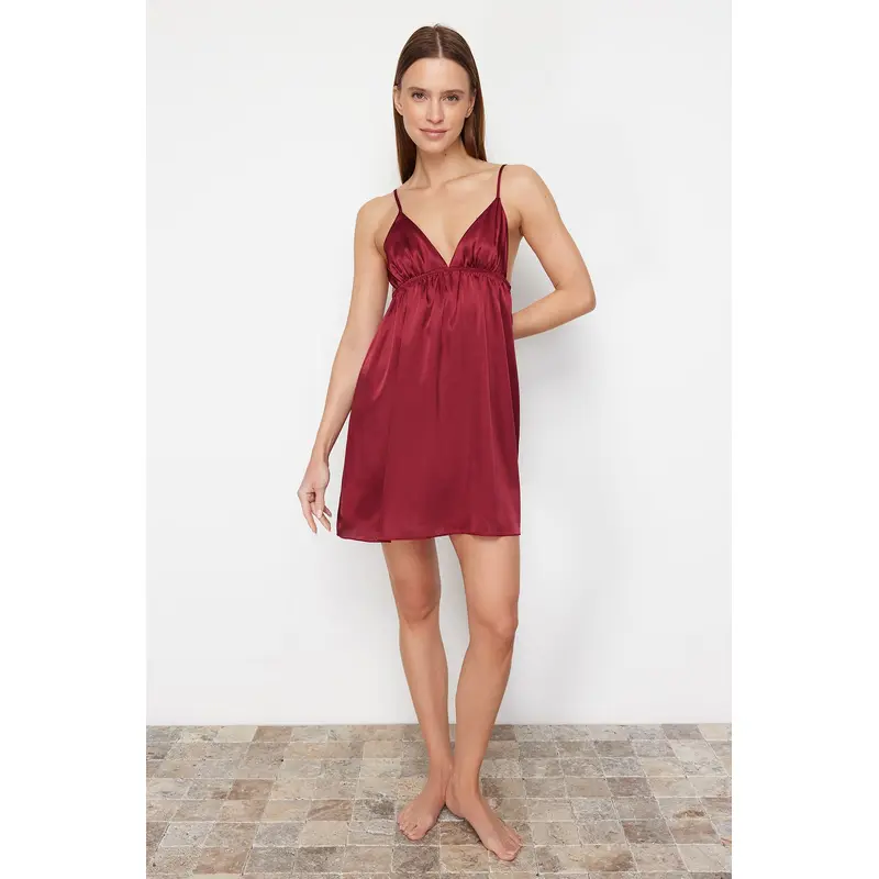 Women's Unifarben Mini Spaghetti Straps Lounge Regular Fit Nightgowns