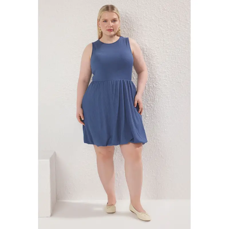 Curve Women's Flowering Mini Sleeveless Casual/daily Fitted Plus Size Dress