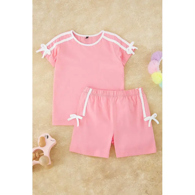 kds Girls Color Blocked Short Lounge/home Regular Pajama Set