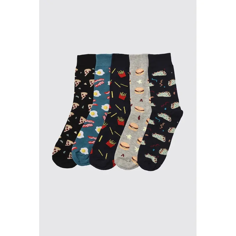 MAN Multicolored Men's 5-Pack Cuffed Socks TMNSS21CO0075