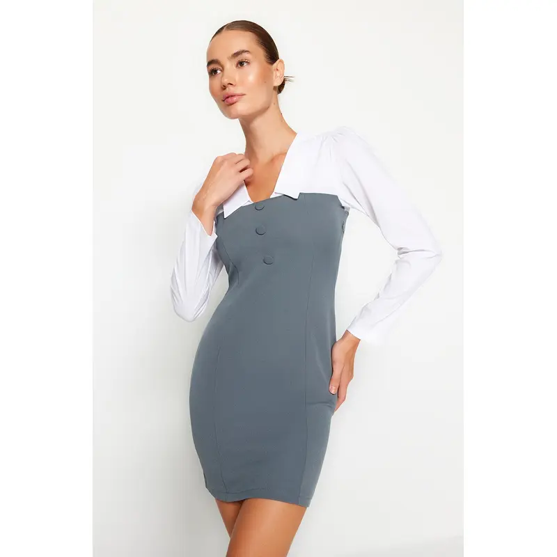 Collar Detailed Dress Twoaw23El00611