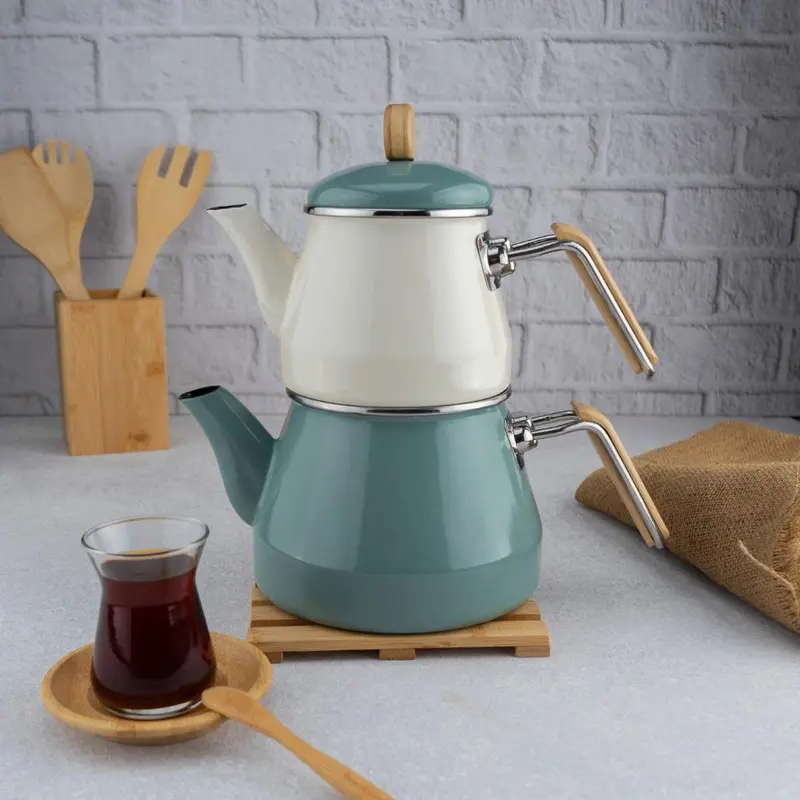 Lumino - Bamboo Handle Teapot Set Green