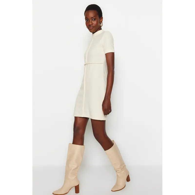 Women's Plain Mini Short Sleeve Business Regular Fit Dress