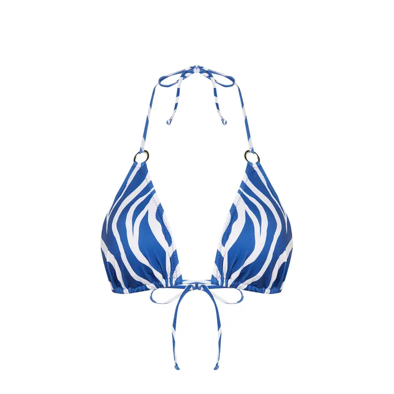 Women's Animal Patterned Throw Cup Bikini Top