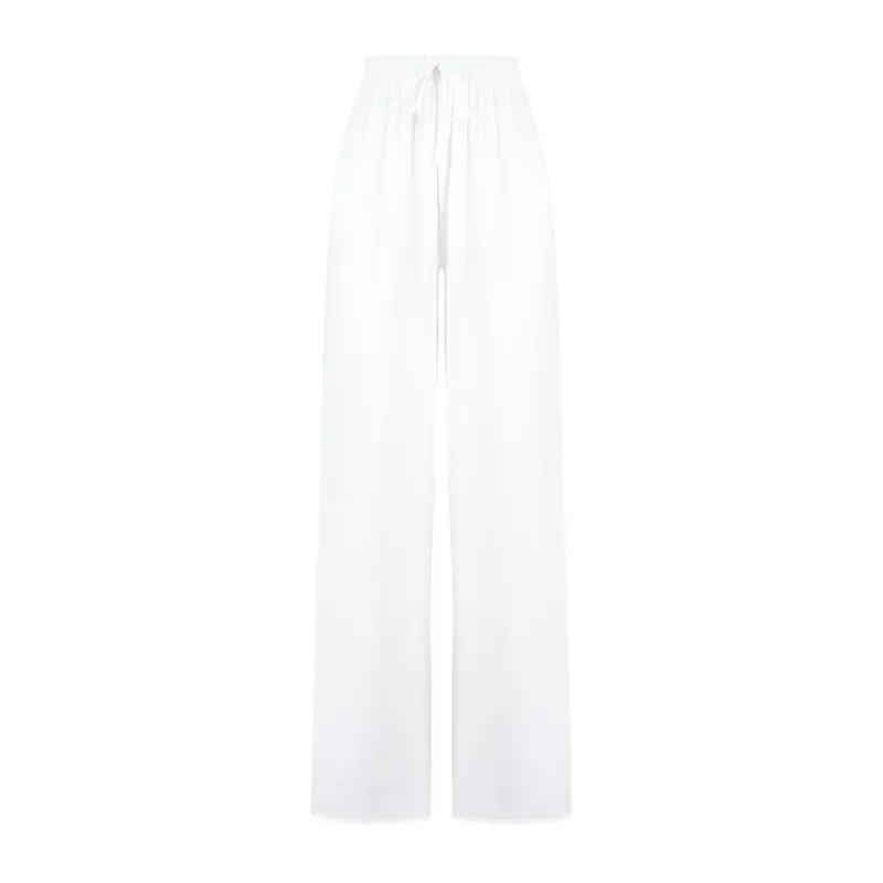 Women's Ecru Unifarben High Waist Pants