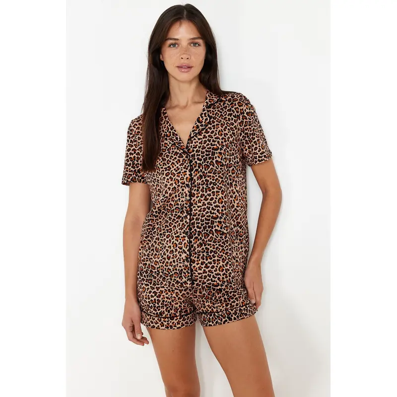 Women's Animal Print Short Lounge Regular Fit Pajama Sets