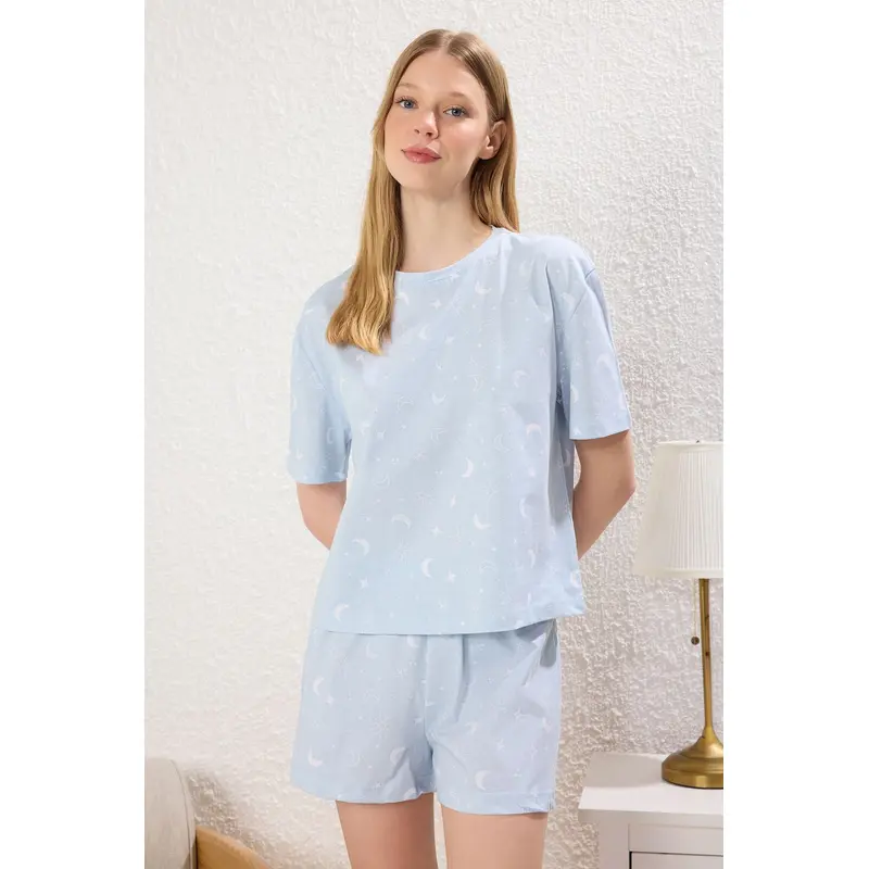 Women's 2 Pack Galaxy Short Lounge/home Regular Pajama Set