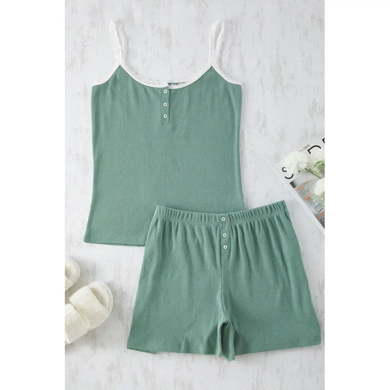 Curve Green Plus Size Pajama Set
