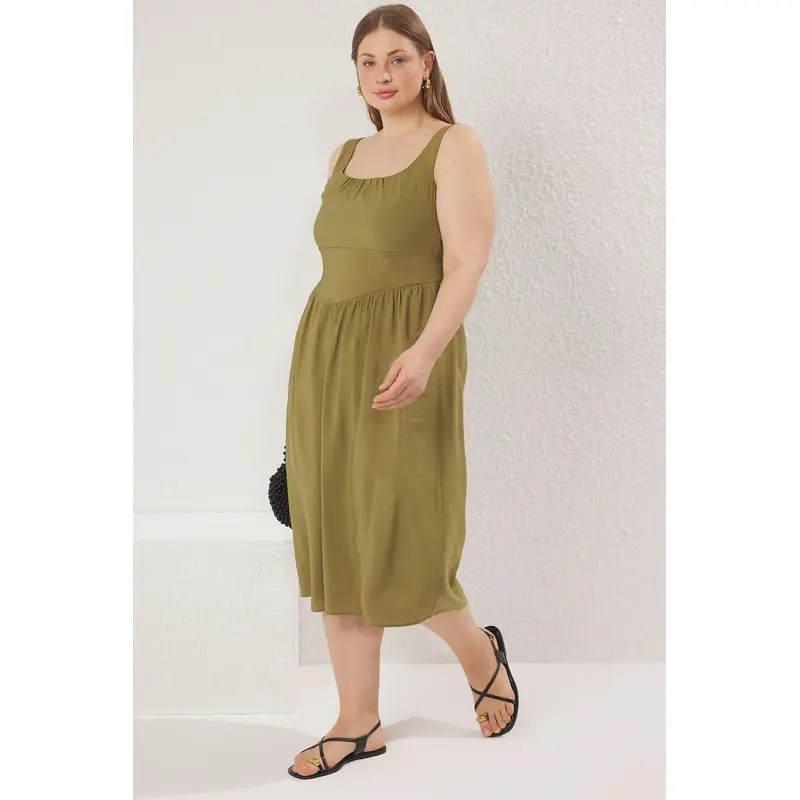 Curve Women's Flowering Midi Hanging Casual/daily Relaxed Plus Size Dress