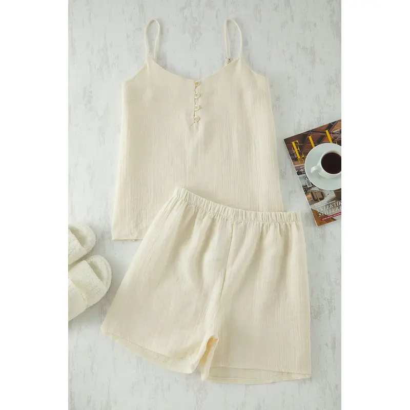 Curve Women's Plain Spaghetti Strap Regular Plus Size Pajama Set