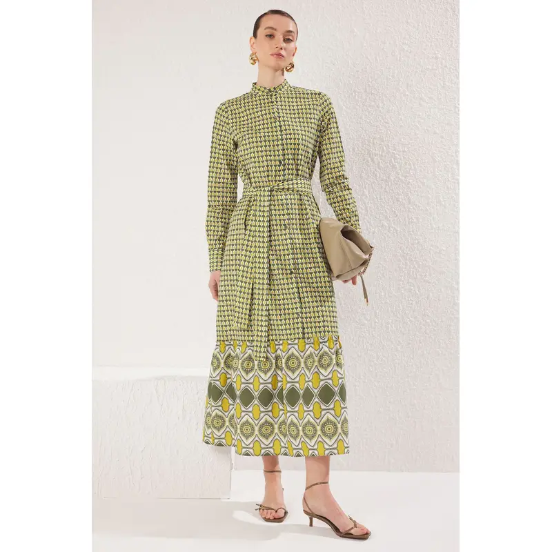 Modest Women's Geometric Long Long Casual Relaxed Fit Modest Dresses