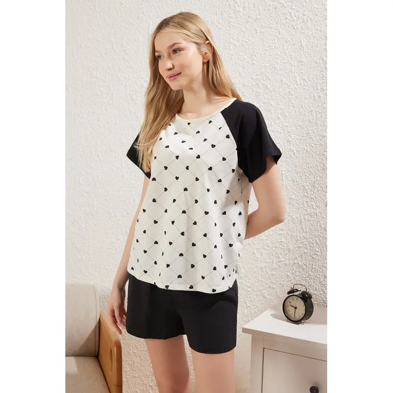 Women's 2 Pack Diamond Pattern Short Loungewear Regular Pajama Set