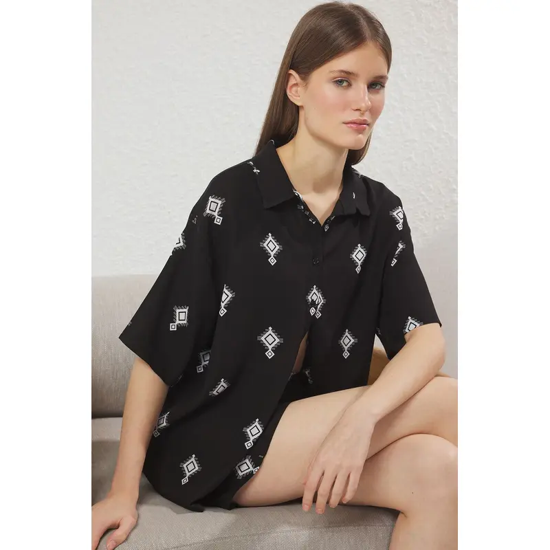 Women's 2 Pack Ethnic Short Lounge/home Regular Pajama Set