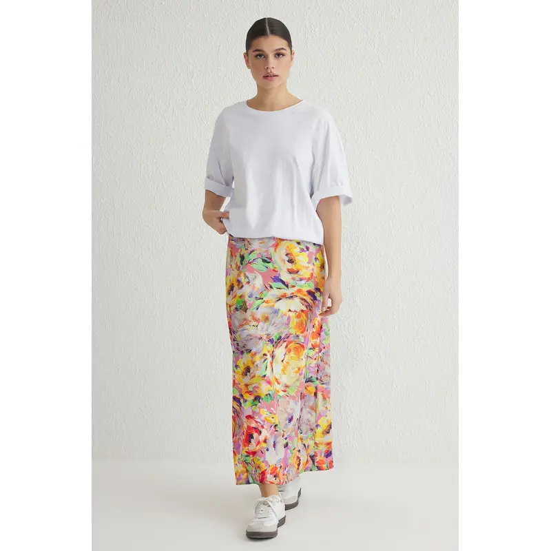 Women's Geblmt Maxi Mermaid Skirt