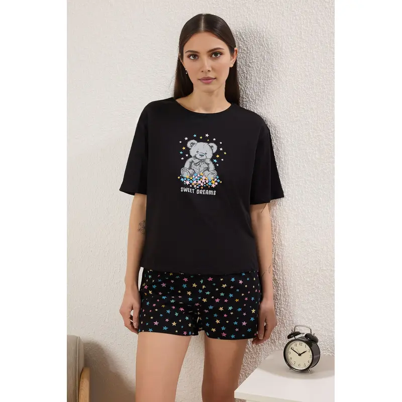 Women's 2 Pack Very Colorful Galaxy Short Lounge/home Regular Pajama Set