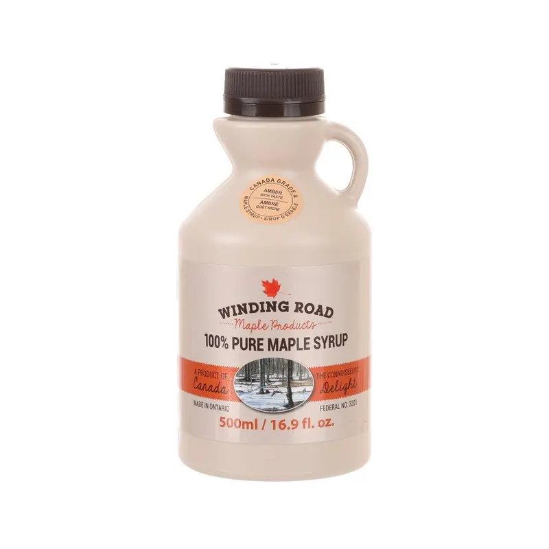 WINDING ROAD Grade A Amber Maple Syrup  (500mL)