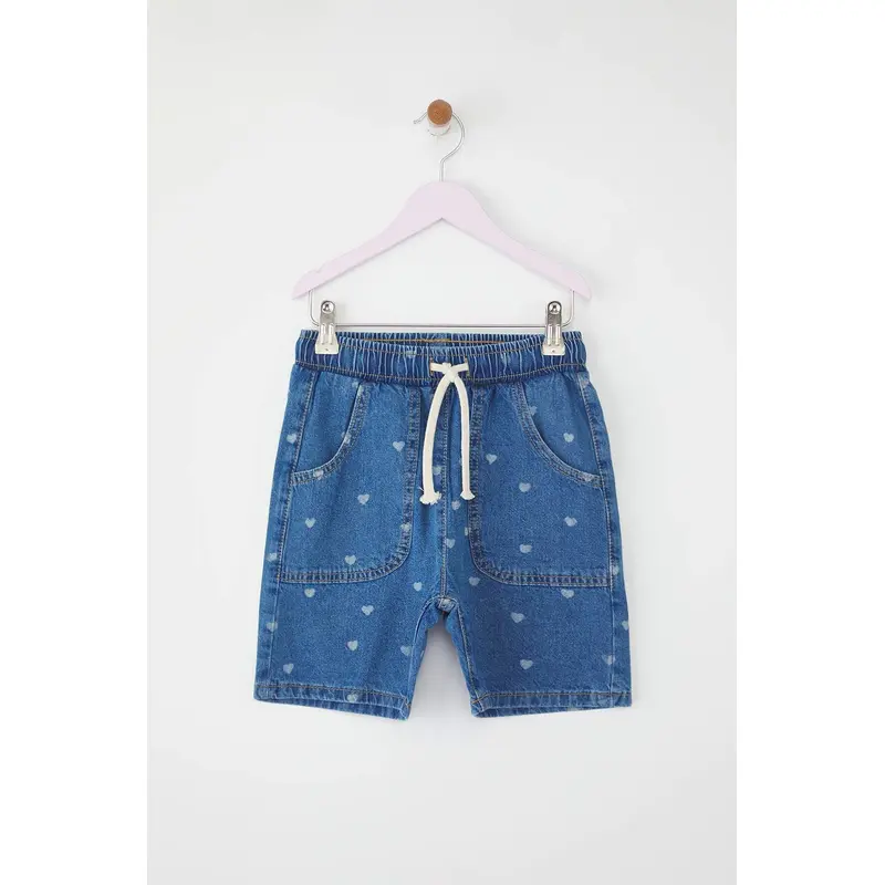 kds Girls Heart Regular High Waist Shorts & Bermudas