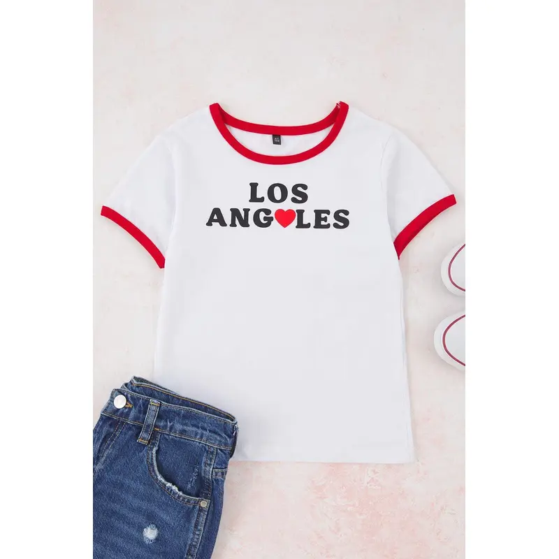 kds Girls Ecru Slogan Short Regular T-Shirt