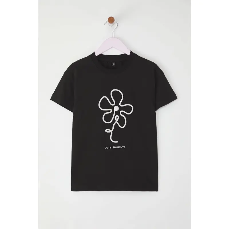 kds Girls Embroidered / Embroidered Short Regular T-Shirt