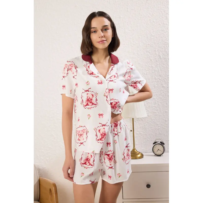 Women's Very Colorful Animals Short Lounge/home Regular Pajama Set