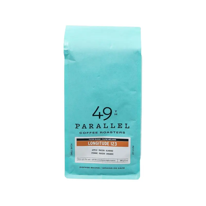 49TH PARALLEL Longitude 123 Medium-light Roast Blend Coffee Beans  (340g)