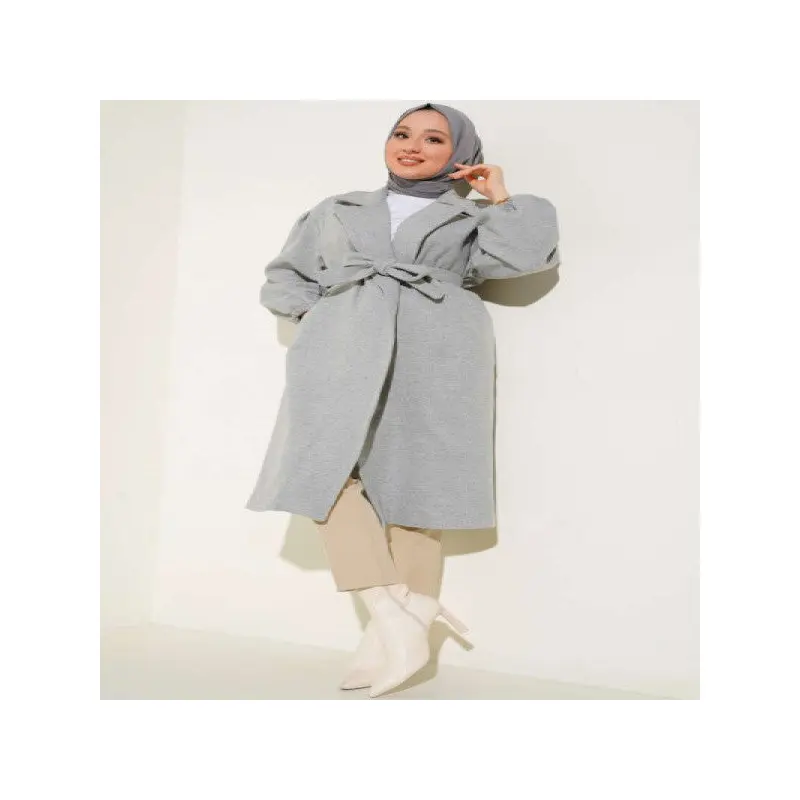 Gray Coat with Elastic Wrists