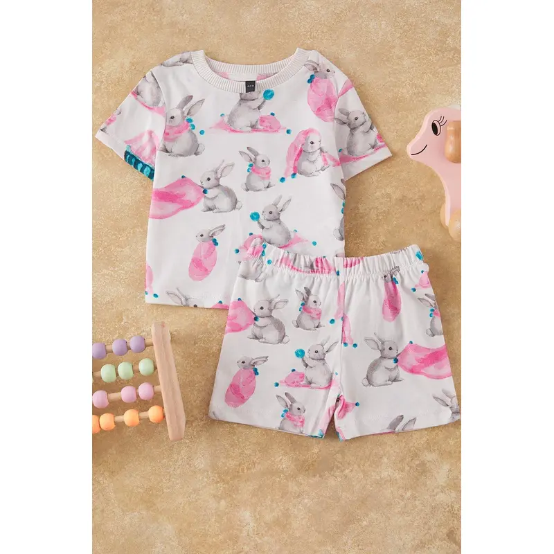 kds Girls Animal Print Short Lounge/home Regular Pajama Set