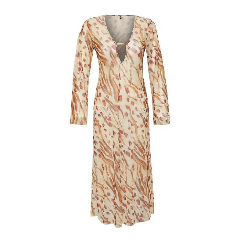 Women's Very Colorful Abstract Maxi Long Beachwear Oversized Dress