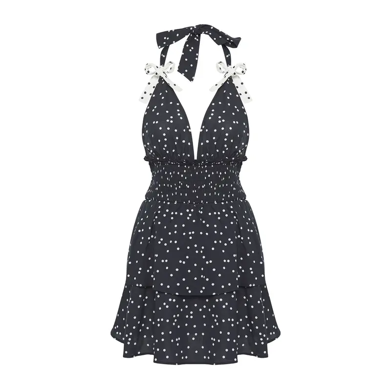 Women's Very Colorful Printed Midi Sleeveless Beachwear Oversized Dress