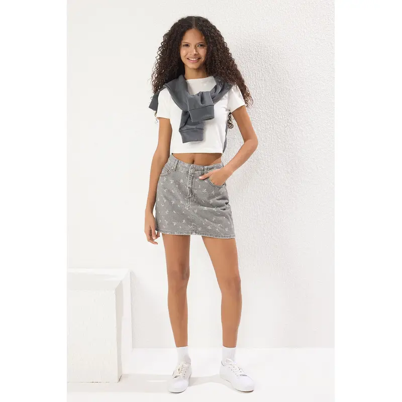 Women's Flowering Mini Balloon Skirt