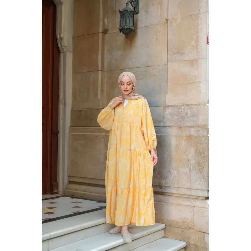Yellow Dress With Authentic Patterns