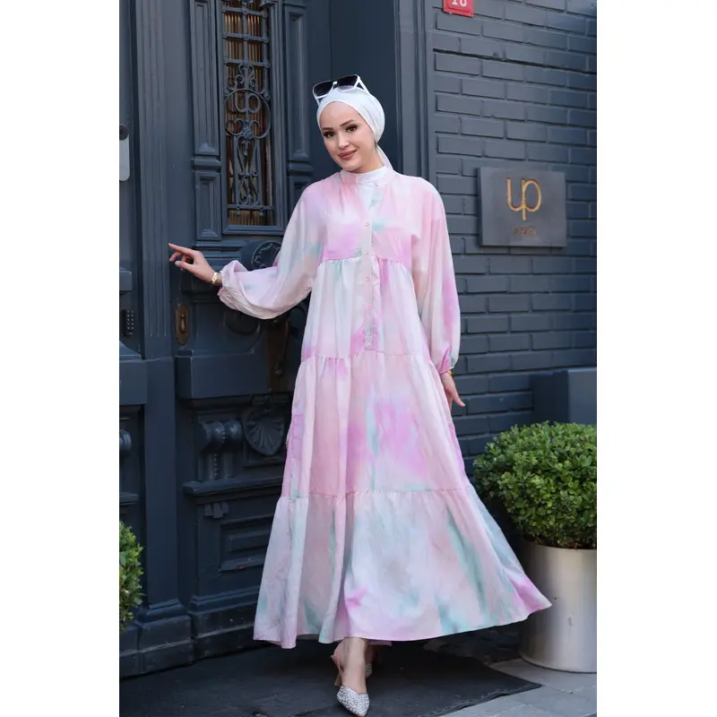 Pink Dress With Cloud Pattern