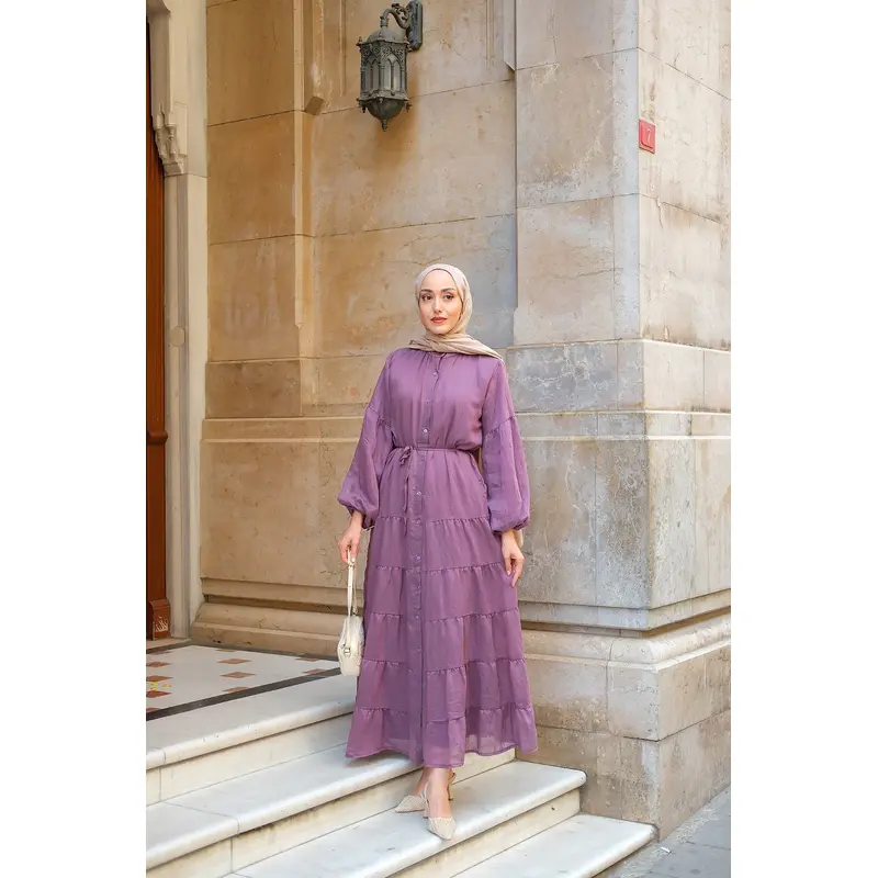 Lined Tulle Dress  Plum