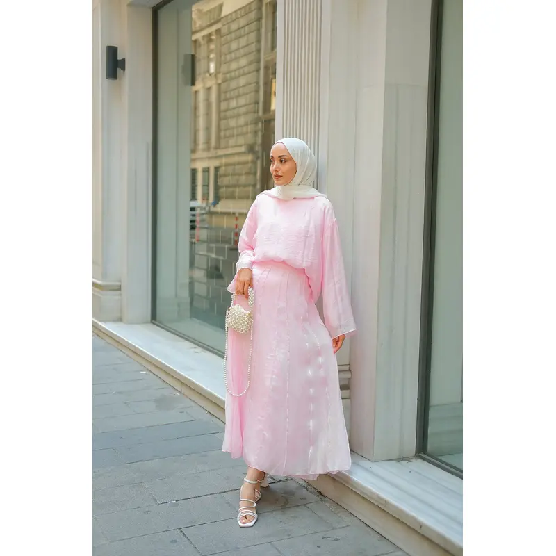 Self-Patterned Duo Set  Pink