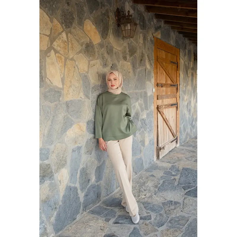 Oval Cut Tunic  Green