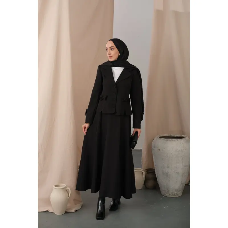 Ribbon Detail Set  Black