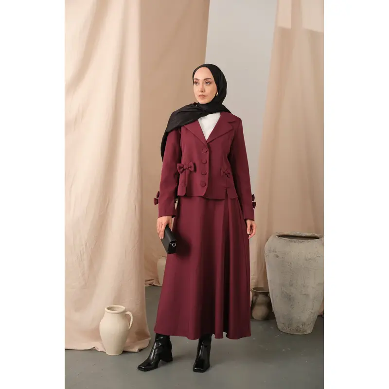 Ribbon Detail Set - Plum