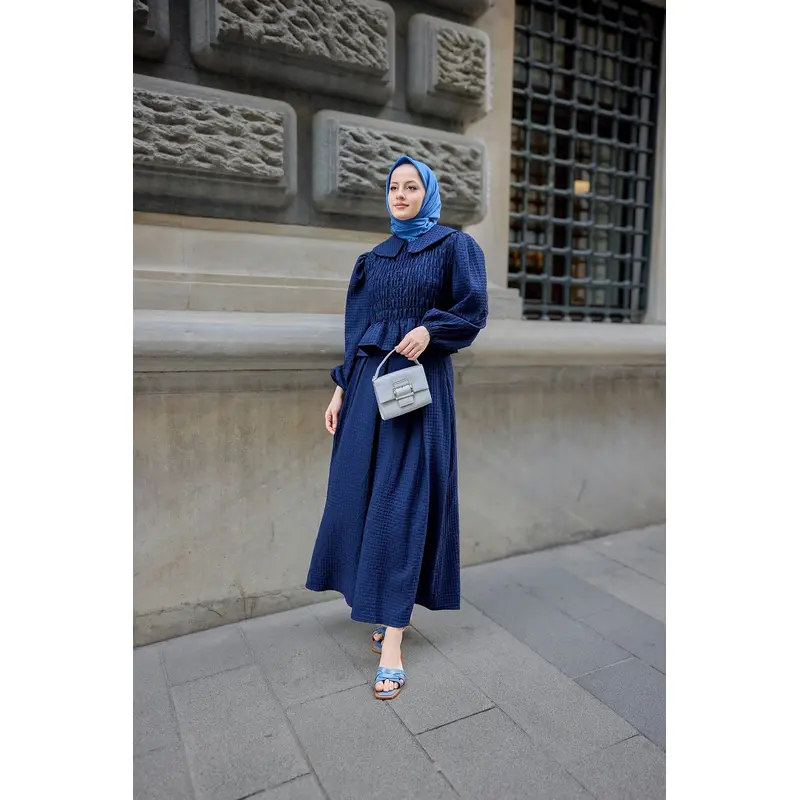 Peter Pan Collar Strapless Suit Burgundy