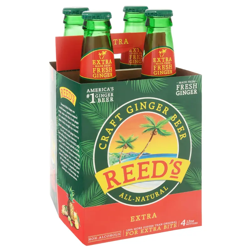 Reed's Extra Ginger Beer 4 Bottles 12 oz Bottle 4 ea