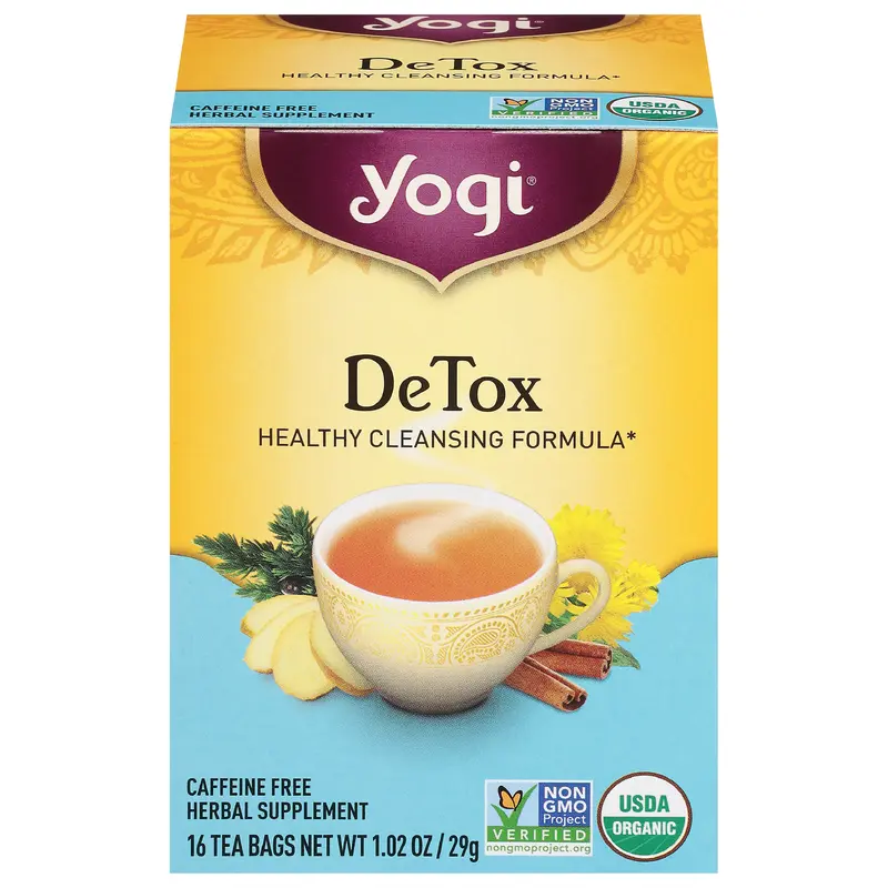 Yogi Detox Caffeine Free Herbal Supplement 16 Tea Bags