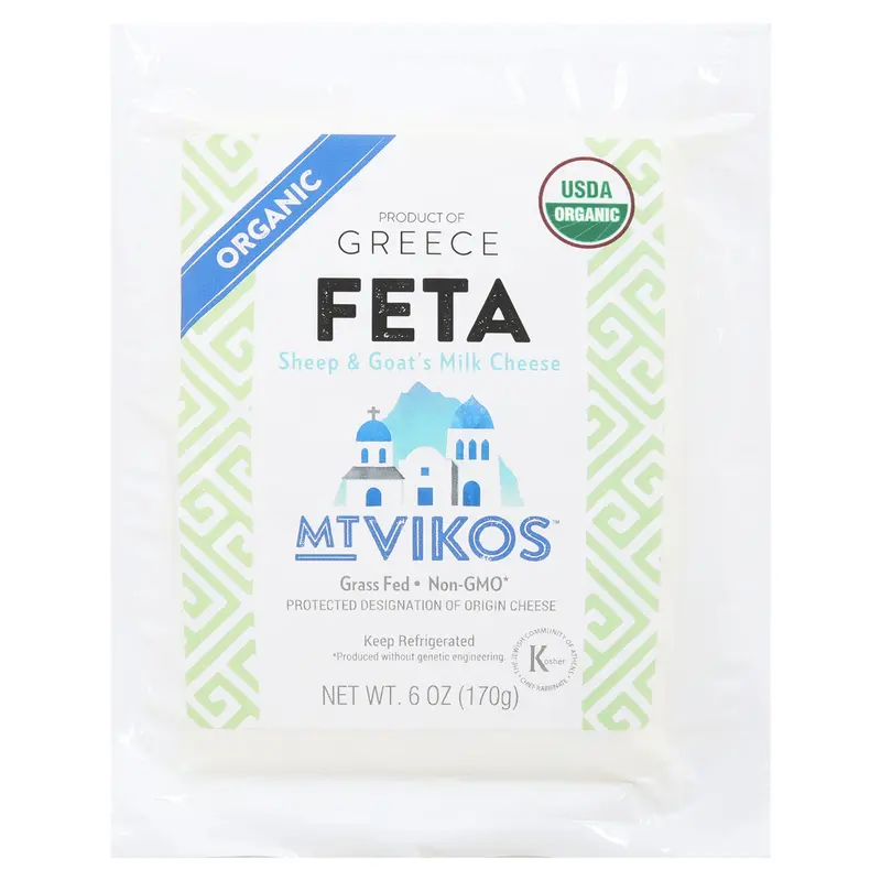 Mt Vikos Organic Sheep & Goat's Milk Feta Cheese 6 oz
