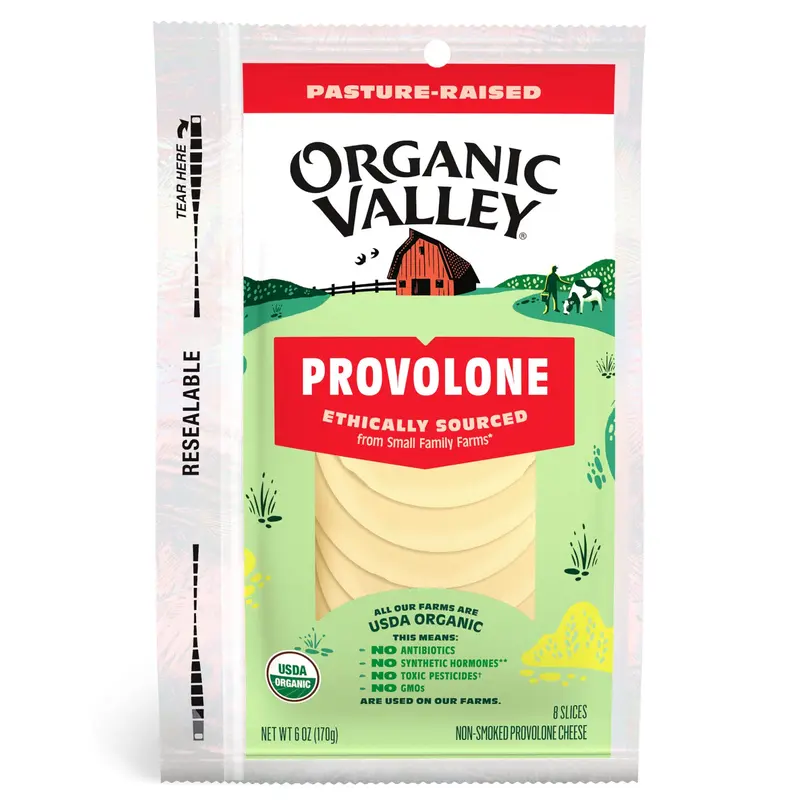Organic Valley, Provolone Cheese 8 Slices, 6 Oz