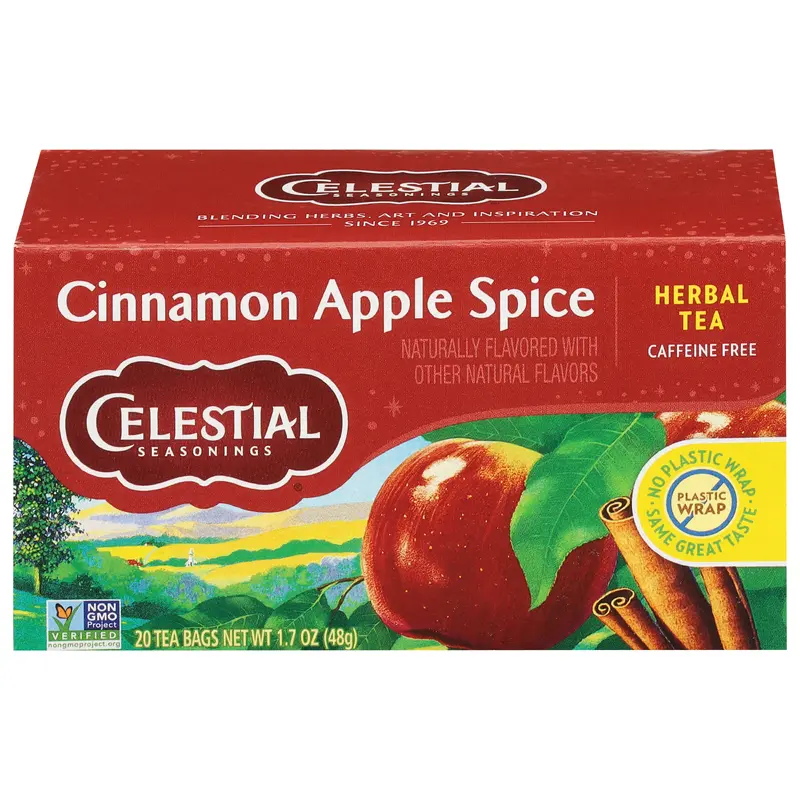 Celestial Seasonings Caffeine Free Cinnamon Apple Spice Herbal Tea 20 Tea Bags