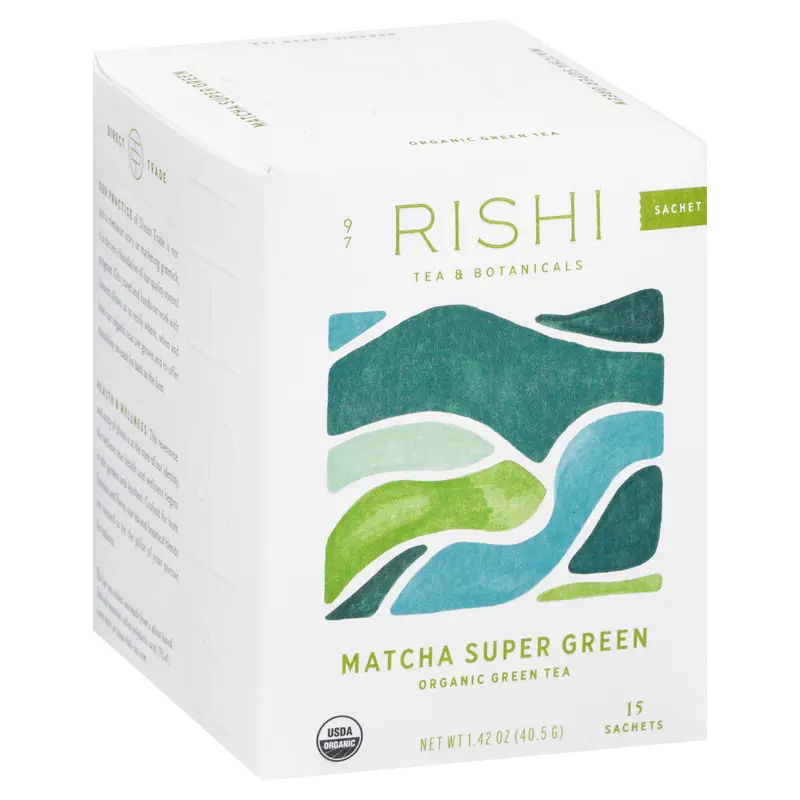 Rishi Organic Sachets Matcha Super Green Green Tea 15 ea