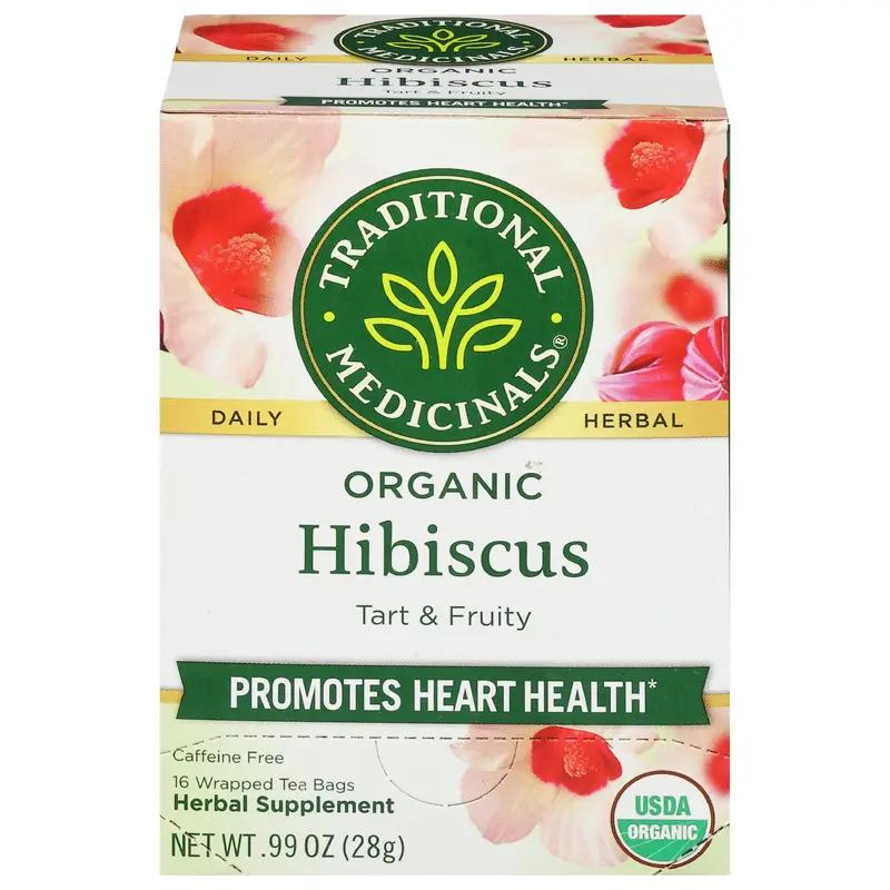 Traditional Medicinals Caffeine Free Organic Hibiscus Tea Bag 16 Tea Bags