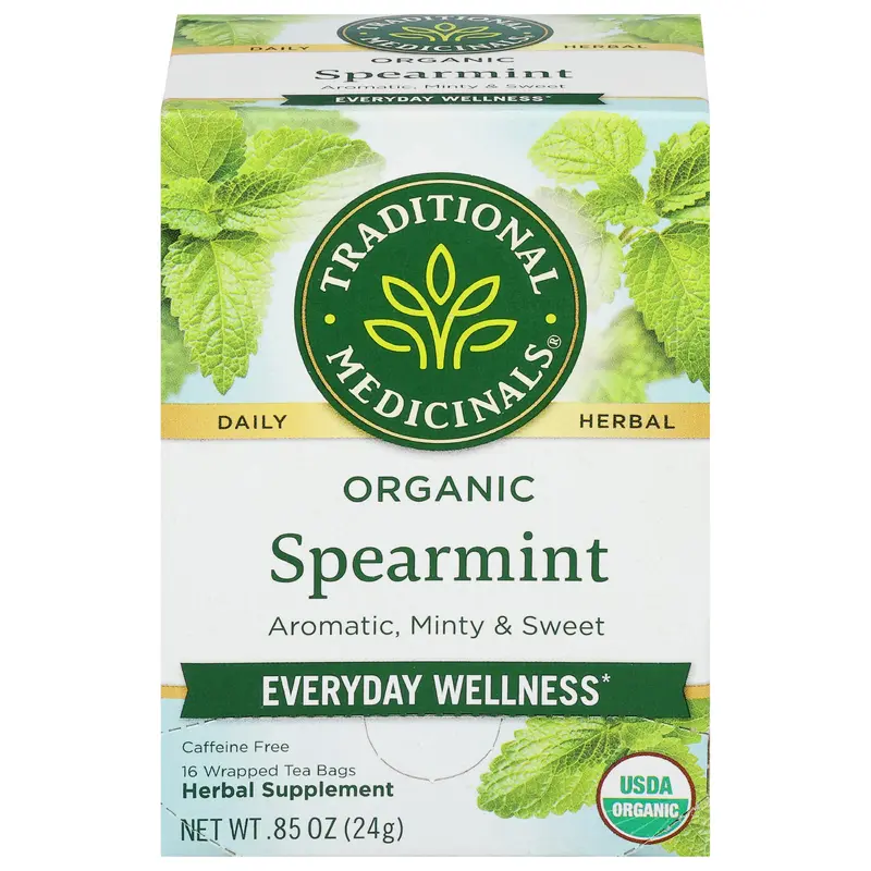 Traditional Medicinals Caffeine Free Organic Spearmint Tea 16 Tea Bags