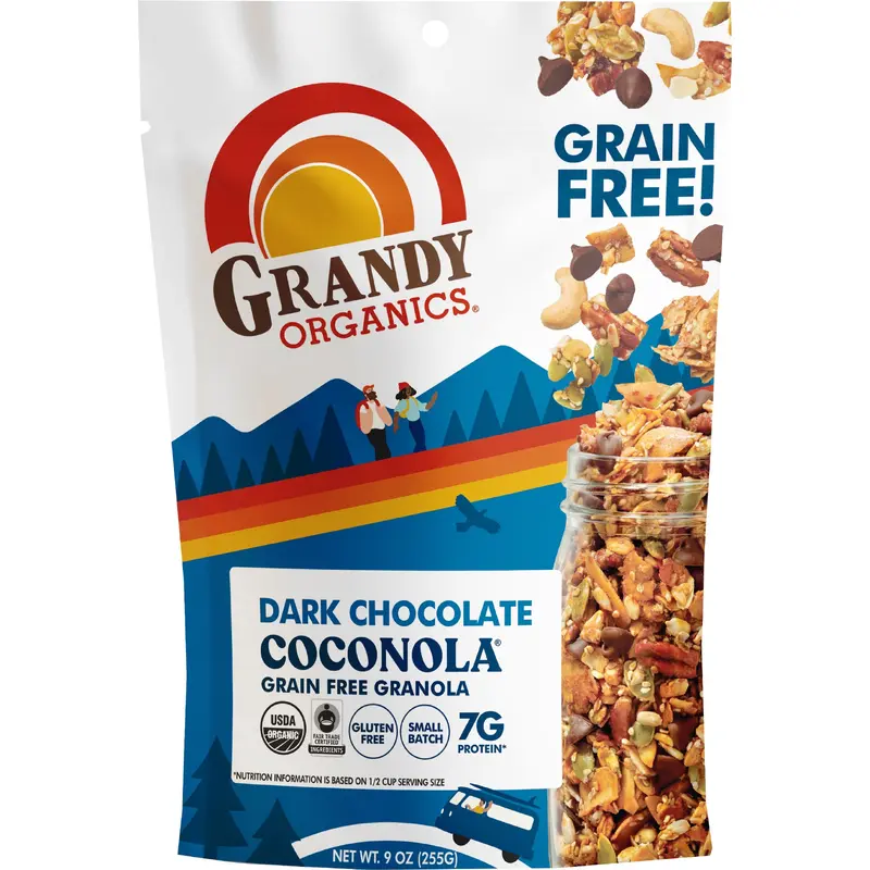 Grandy Organics, Granola Grain Free Coconola Dark Chocolate Organic, 9 Oz