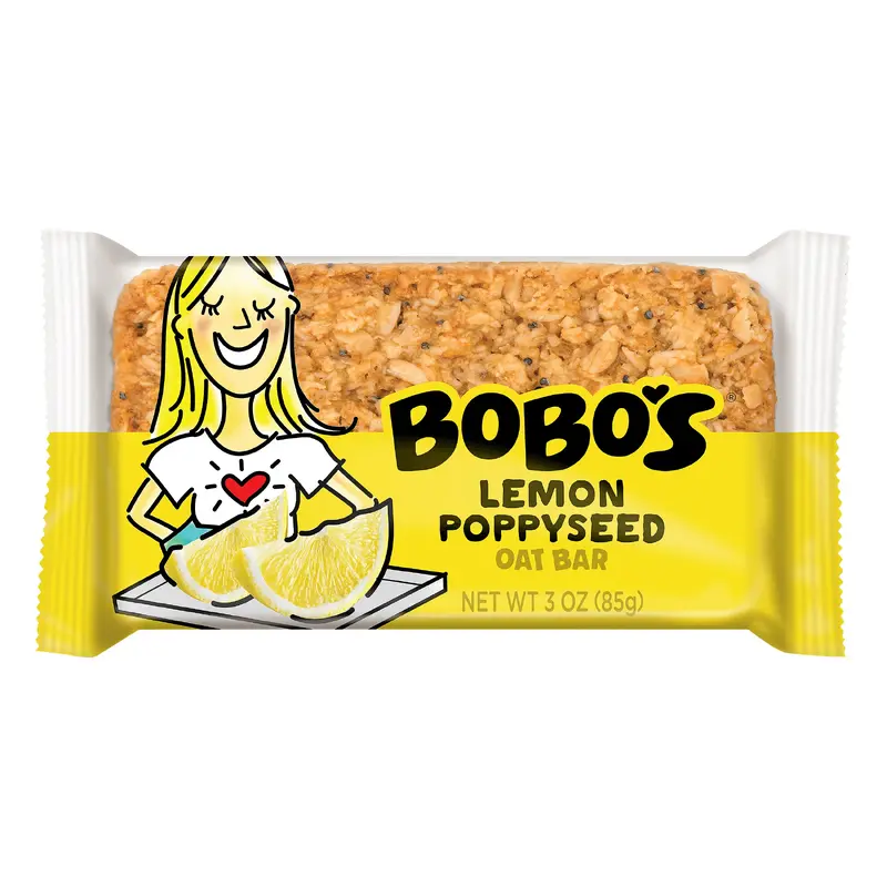 Bobo's Lemon Poppyseed Oat Bar 3 oz. Wrapper